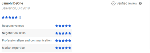 DeOne Testimonial JD PDX Real Estate