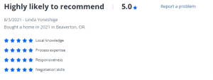 Linda Y Testimonial JD PDX Real Estate