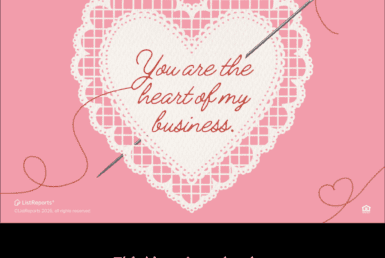 Real Estate Is About People Not Just Properties. Valentine-themed real estate graphic with stitched heart design and appreciation message, featuring JD PDX Real Estate and Premier Property Group branding and contact details.